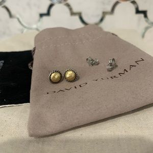 David Yurman Chatelaine Stud Earrings in Sterling Silver / 18K Yellow Gold Domes